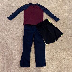 Cat & Jack pants and Maroon and Navy Raglan Shirt. Shorts too. Size 7 and 8. Boy